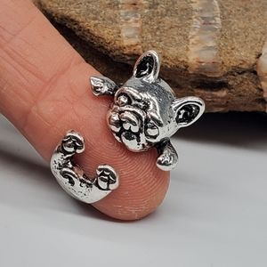 Anthropologie Dog Silver Pinky Ring Animal Jewelry Gift For Dogs Lovers